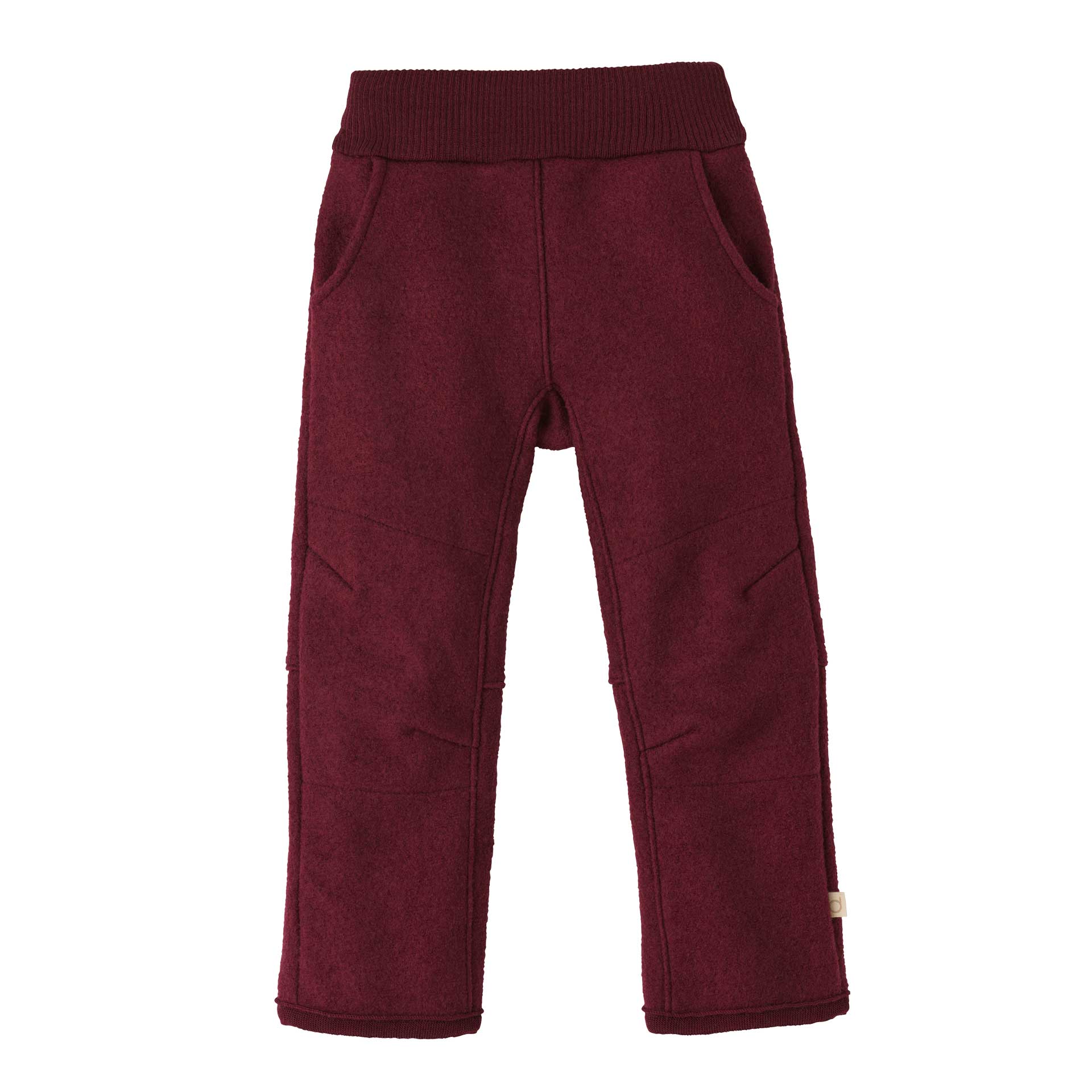 Maroon children's pants on a white background
