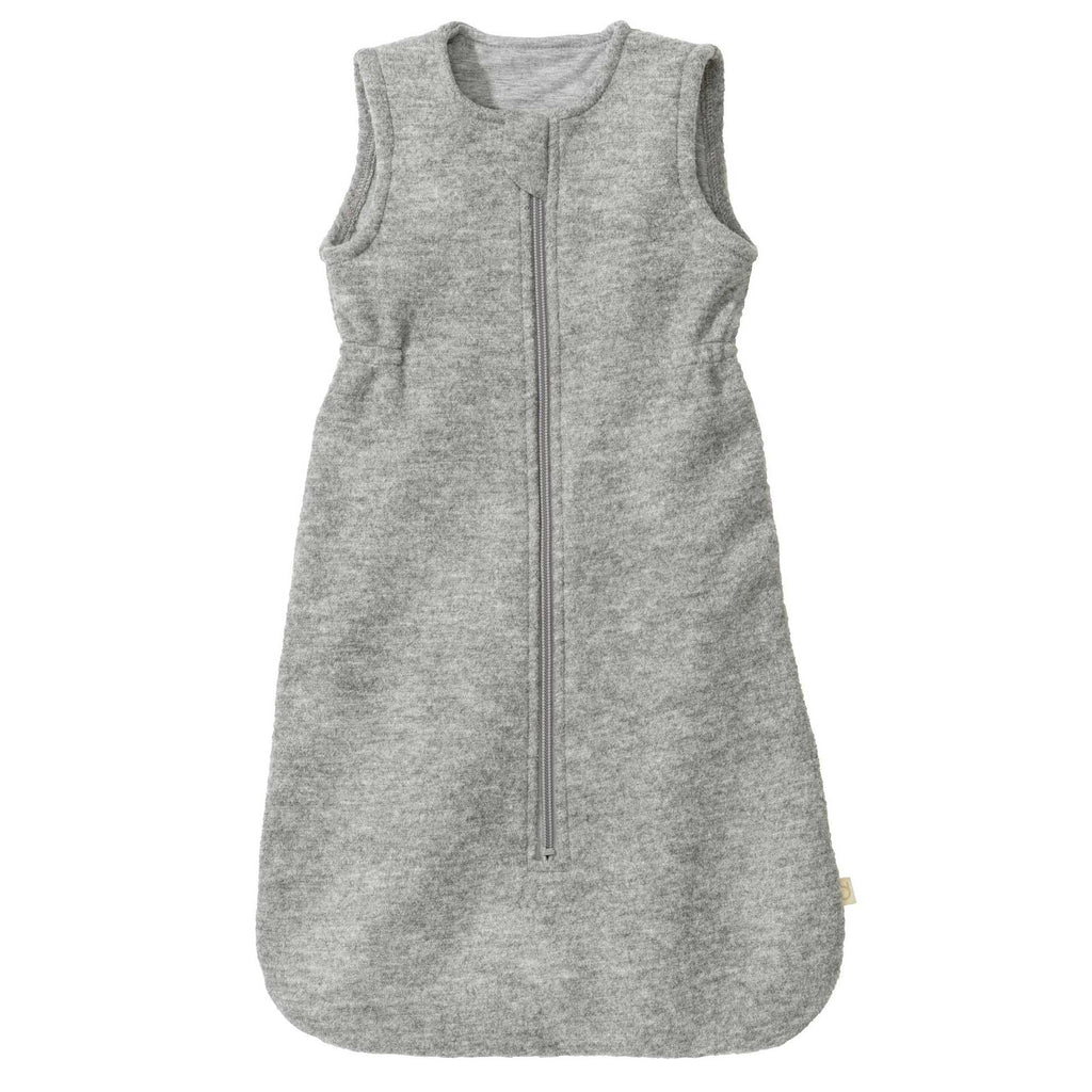 Gray sleeveless vest with a zipper on a white background