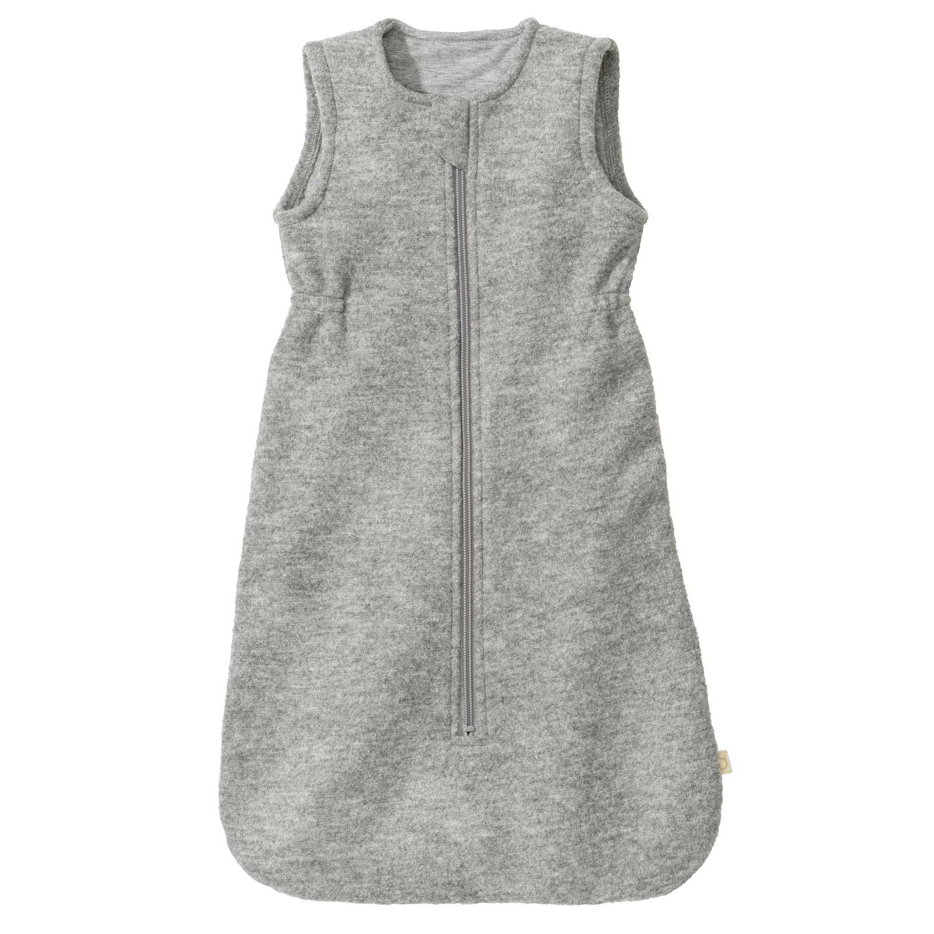 Gray sleeveless vest with a zipper on a white background