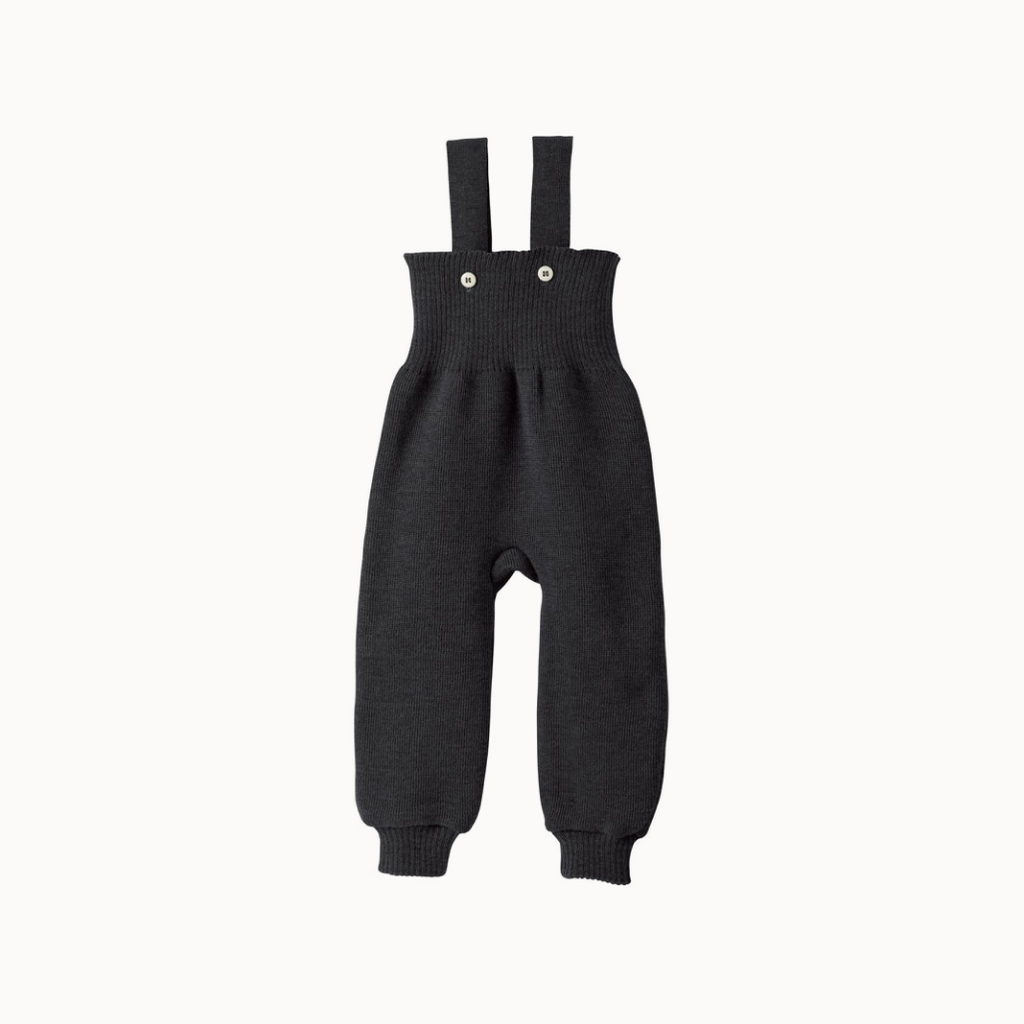 Dark gray knitted wool trousers