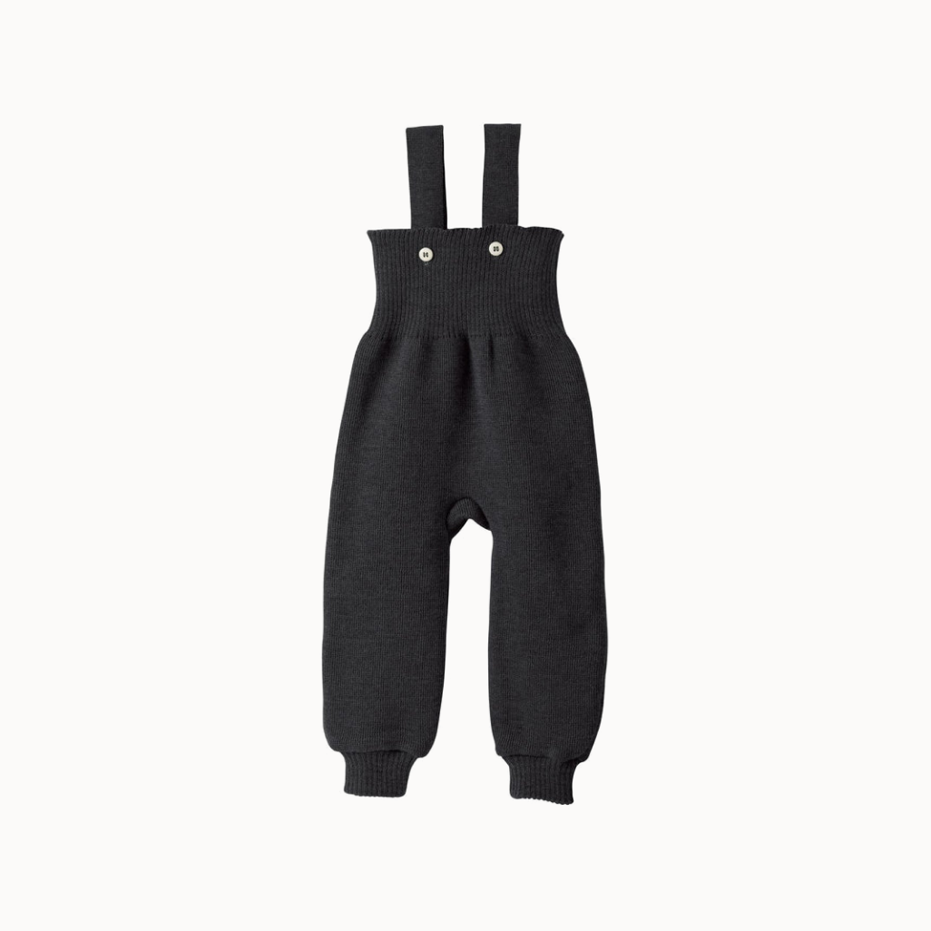Dark gray knitted wool trousers