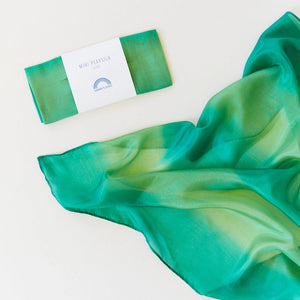 Sarah's Silks - Mini Earth Playsilks - Open- Ended 100% Natural Silk Toys - Emerald