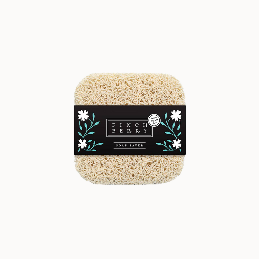 Beige soap saver on a white background