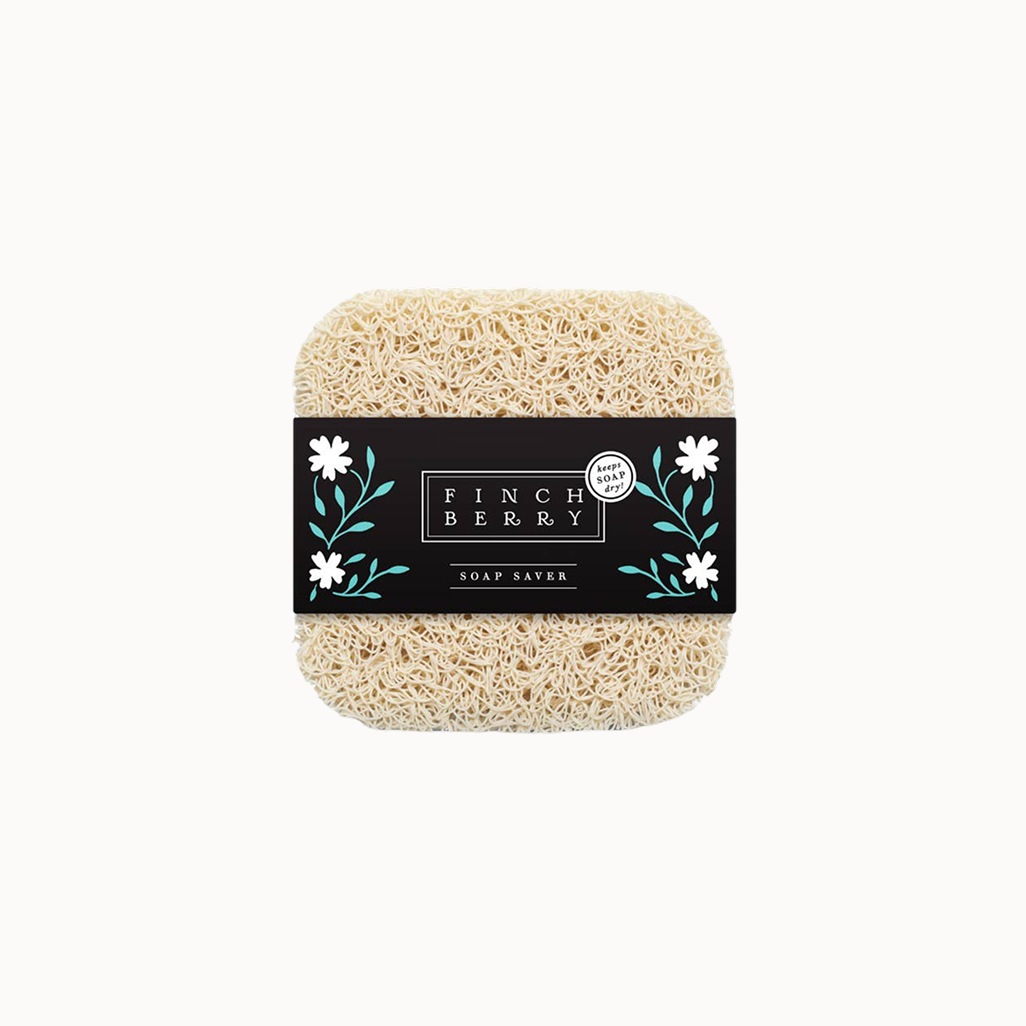 Beige soap saver on a white background