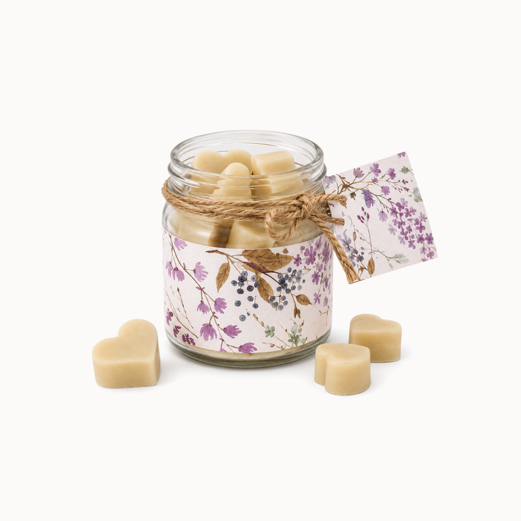 Jar with sliced white lotion drops on a white background