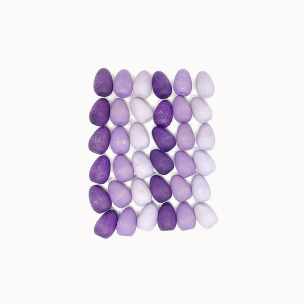 Purple variety wooden eggs