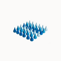 Set of blue variety wooden figures in raindrop shapes