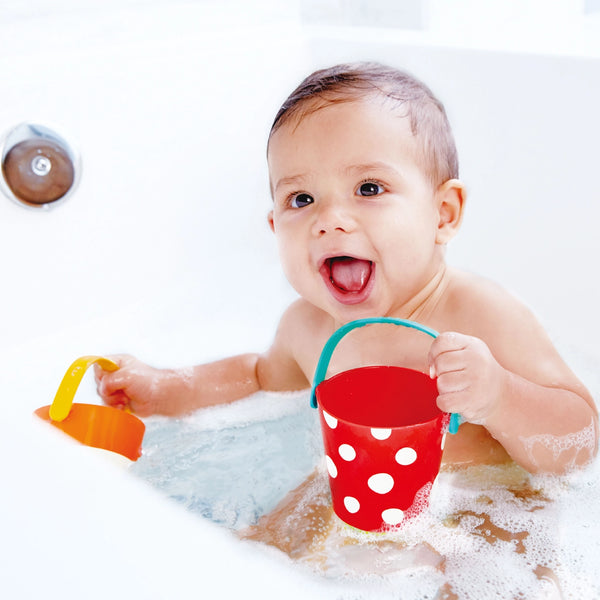 Hape Toys -  Hape Happy Buckets Set-3 Sensory Water Bath Toy For Toddlers