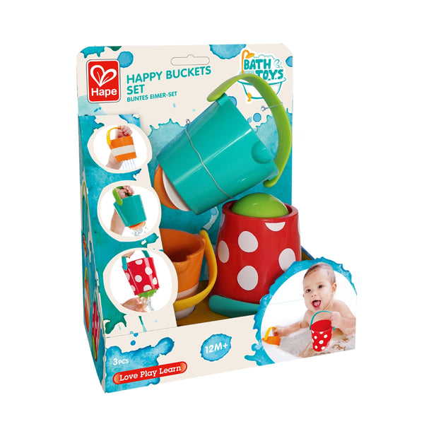 Hape Toys -  Hape Happy Buckets Set-3 Sensory Water Bath Toy For Toddlers