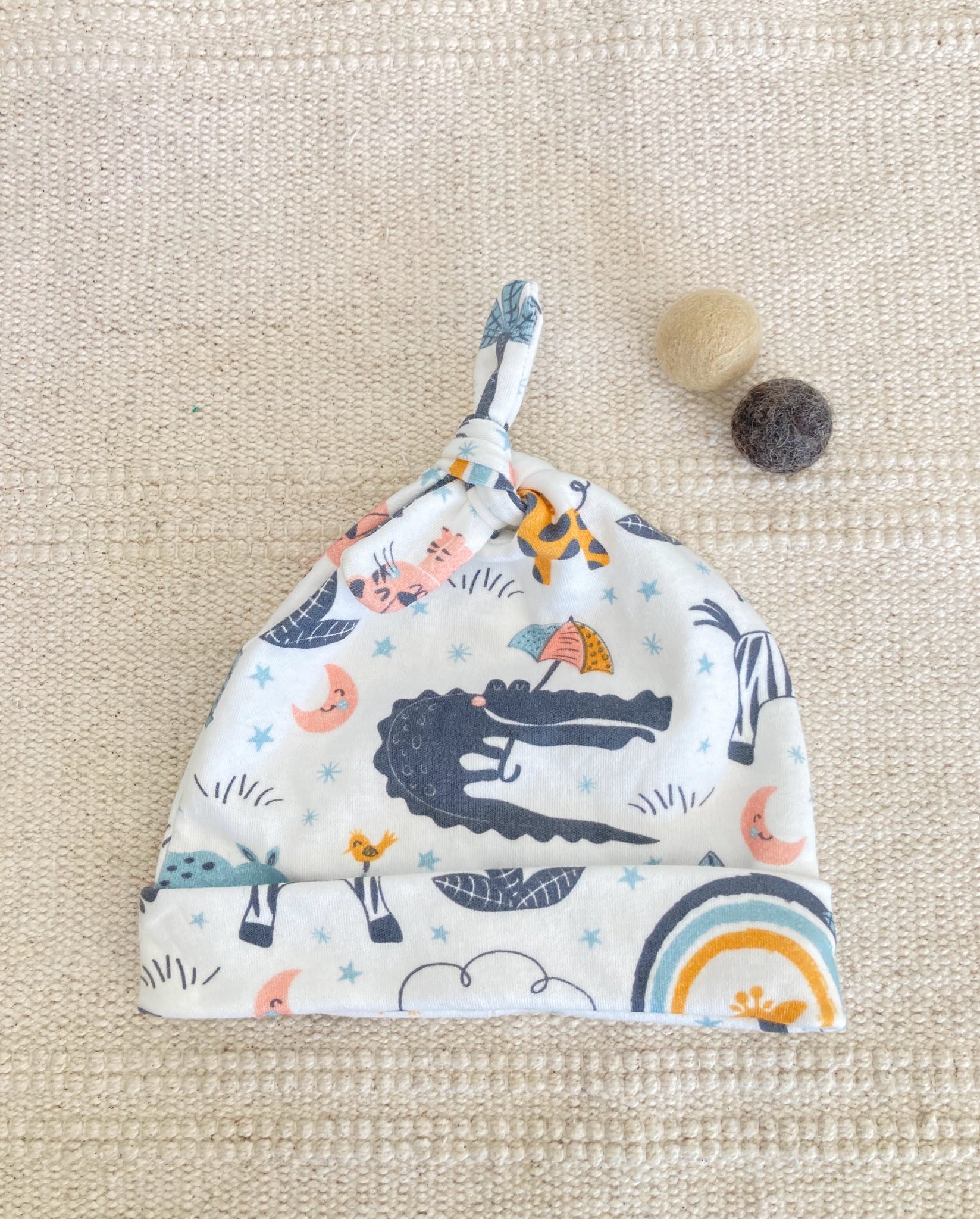 Organic Safari Baby Knotted Hat