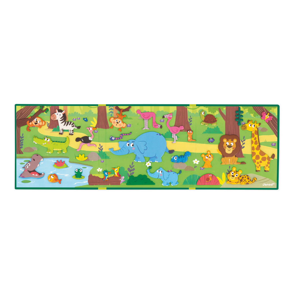 Children's play mat with animal illustrations on a white background