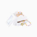Children's jewelry set with cloud-shaped box on a white background