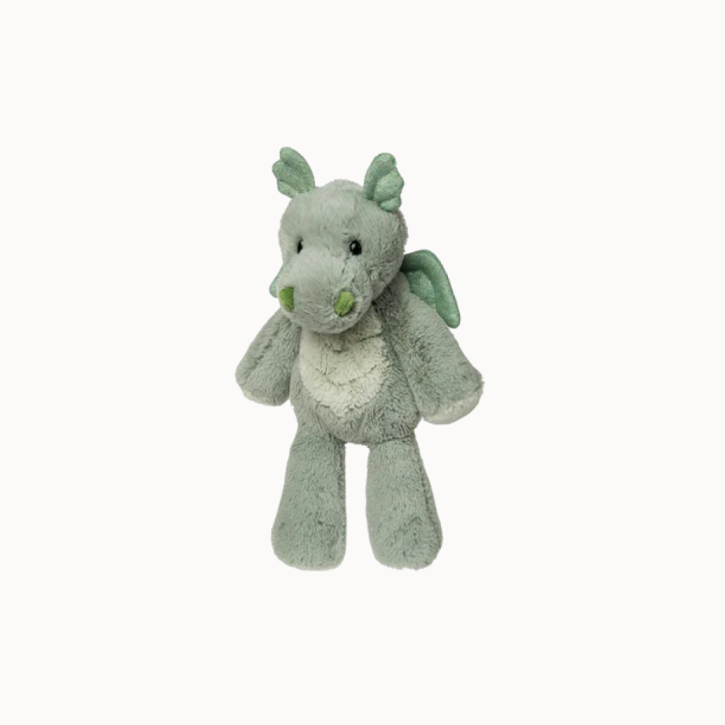 Plush dragon toy on a white background