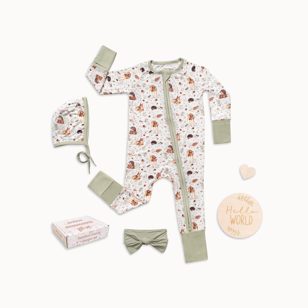 Miaoberry - Bamboo Sleepers Newborn Bundle – Woodland Forest Animals Print