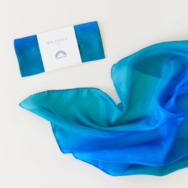 Sarah's Silks - Mini Earth Playsilks - Open- Ended 100% Natural Silk Toys - Ocean