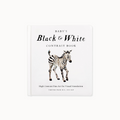 Cover of "Baby's lack & White Contrast Book" and a baby zebra drawn on it