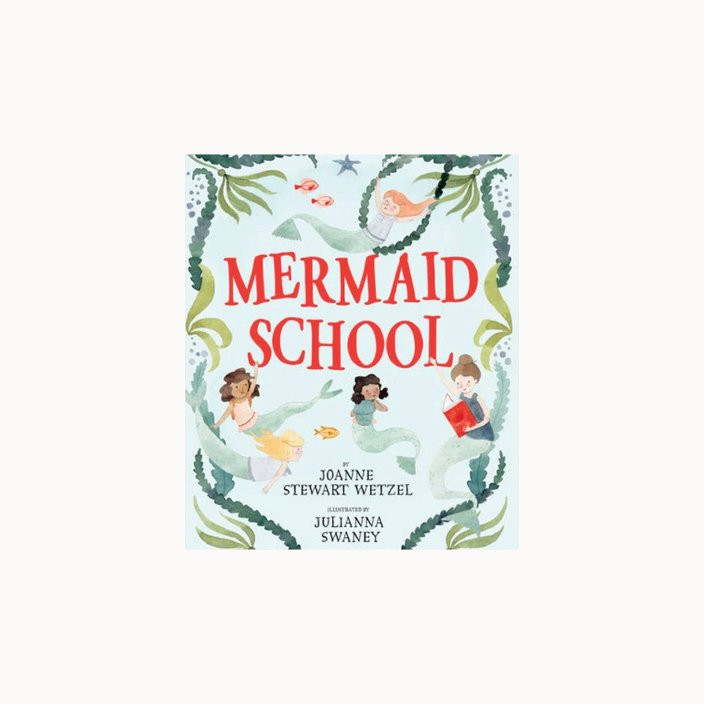 Book cover of 'Mermaid School' with mermaids and sea-themed design.