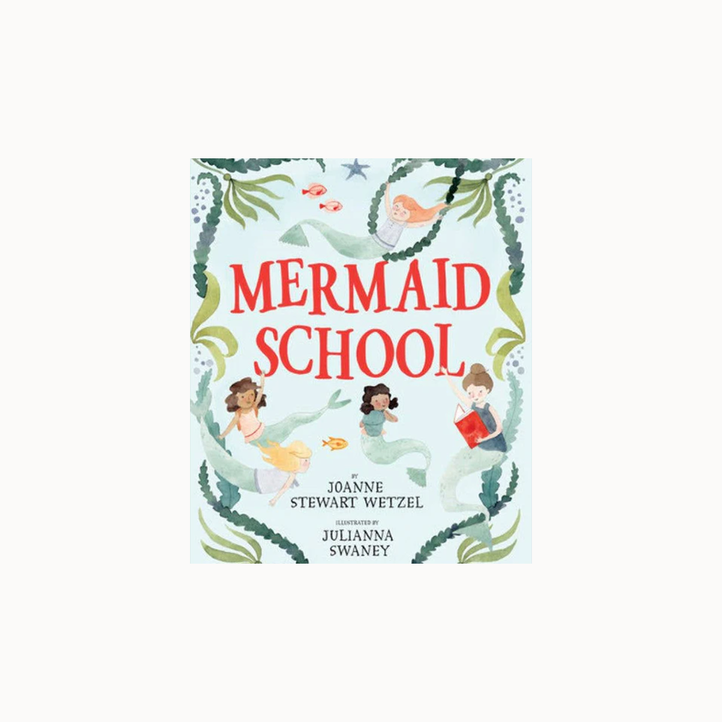 Book cover of 'Mermaid School' with mermaids and sea-themed design.