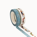 Two rolls of decorative tape with dog patterns on a white background