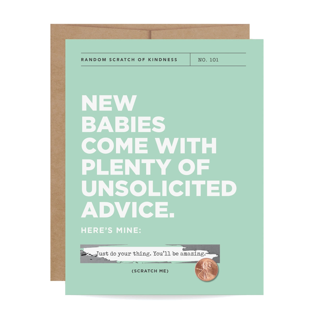 Inklings Paperie - Unsolicited Advice - New Baby Scratch-Off Card