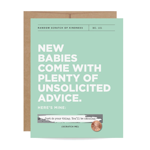 Inklings Paperie - Unsolicited Advice - New Baby Scratch-Off Card