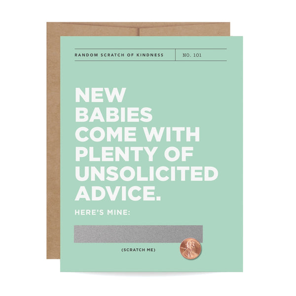Inklings Paperie - Unsolicited Advice - New Baby Scratch-Off Card