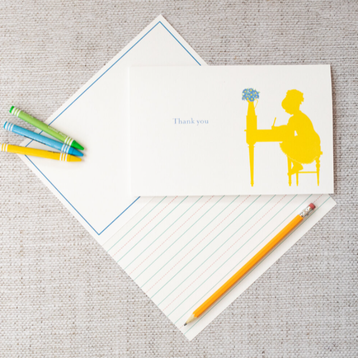 Coral & Blue Paper Co. - Girls with Curls Daisy "Thank You" Cards Set