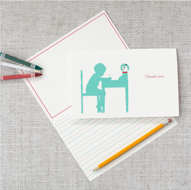 Boy's Snow Globe "Thank You" Cards Set