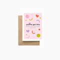 pink inspirational card on brown envelope