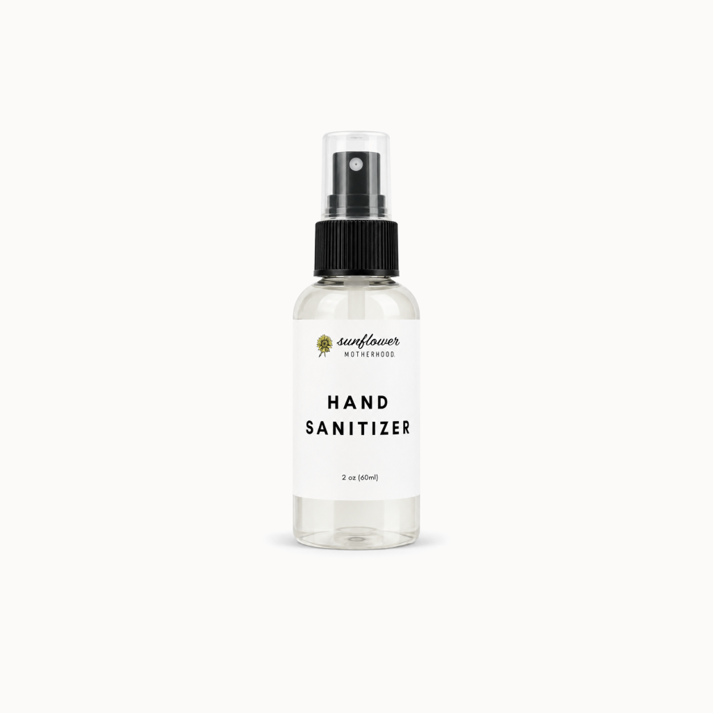 Hand sanitizer spray bottle on a white background