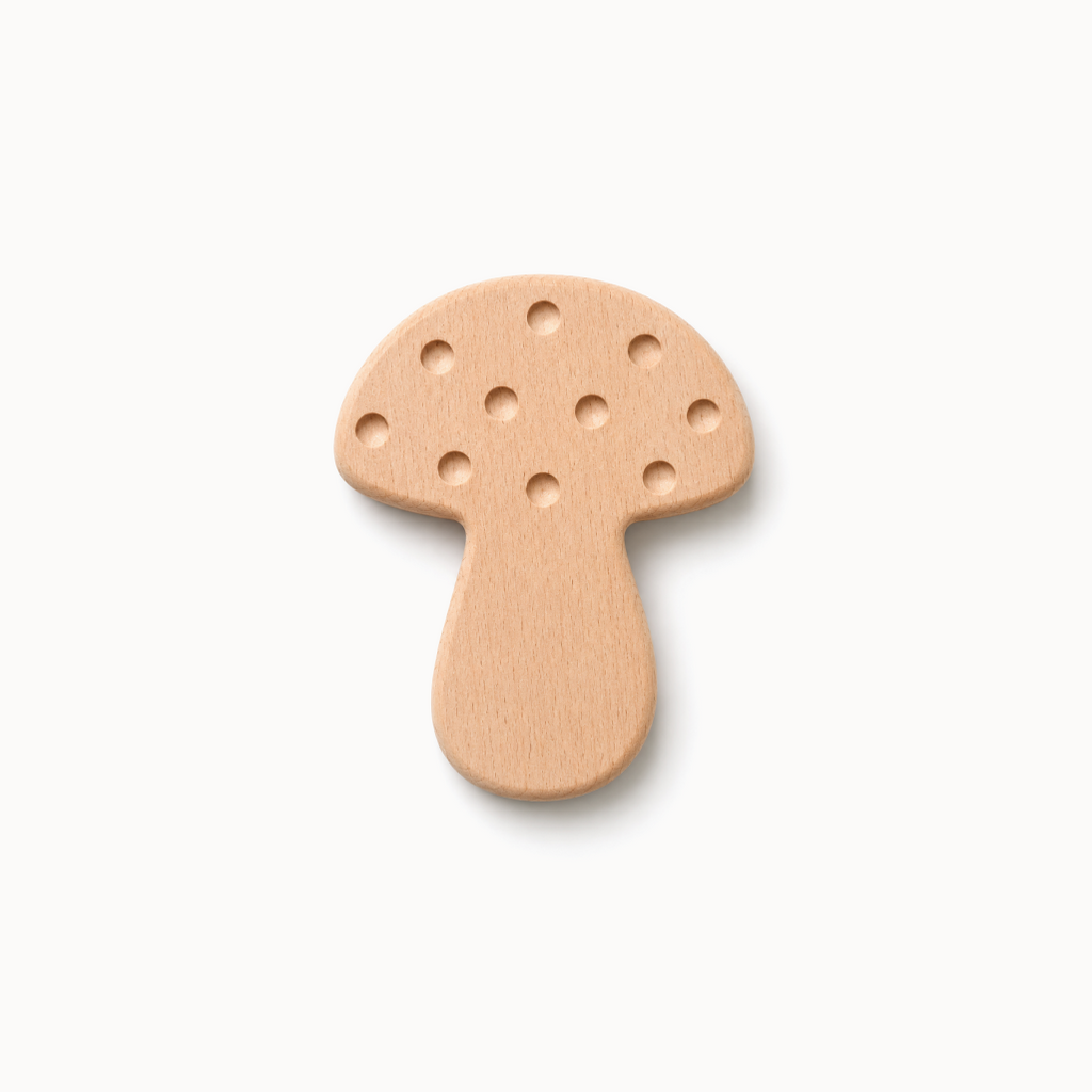 Wooden toadstool board with indents