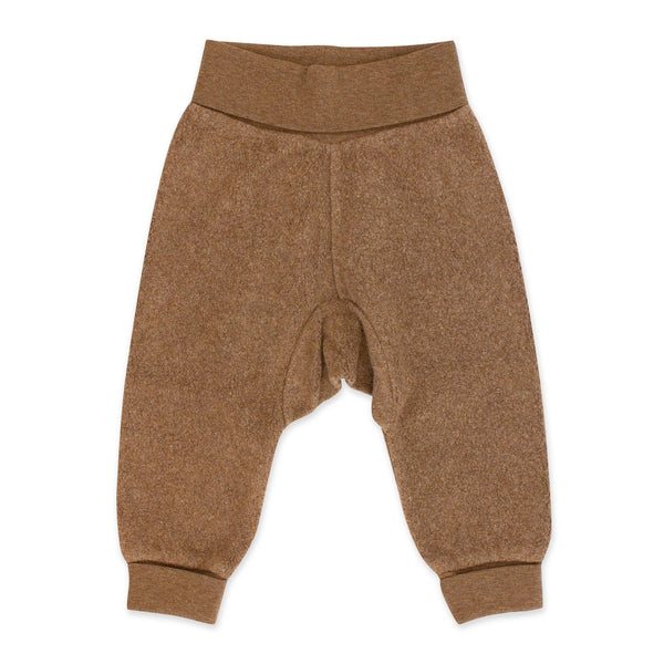 Brown baby pants on a white background