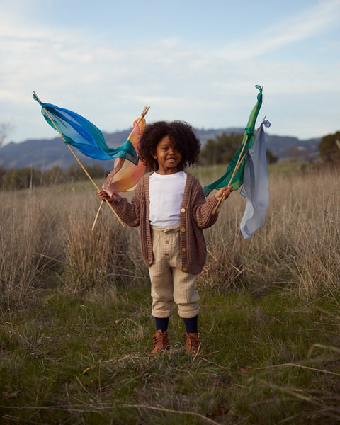 Sarah's Silks - Mini Earth Playsilks - Open- Ended 100% Natural Silk Toys - Emerald