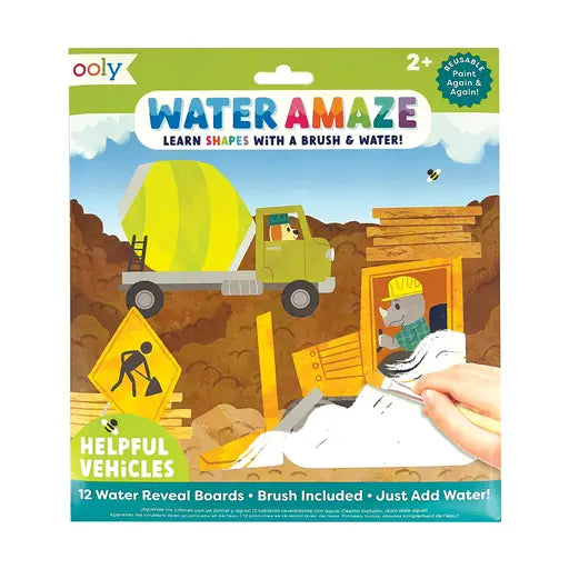 OOLY - Water Amaze Water Reveal Boards - Helpful Vehicles (13 Pc Set)