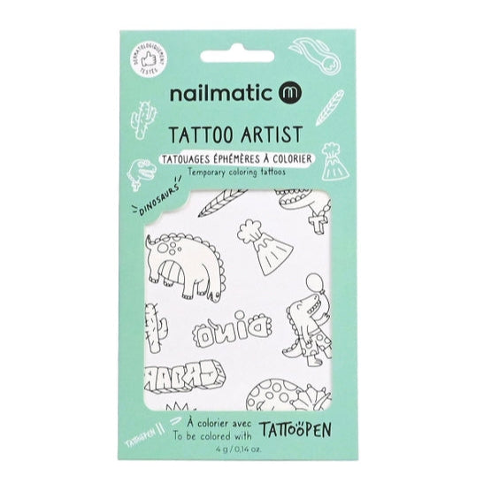 Nailmatic USA - Temporary Coloring Tattoos - Dinosaurs