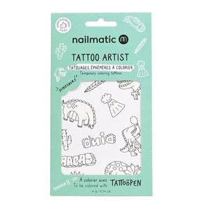 Nailmatic USA - Temporary Coloring Tattoos - Dinosaurs