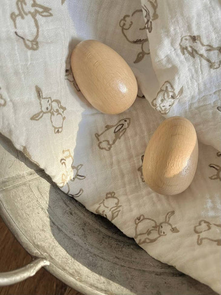 Handmade Wooden Egg Shaker - Baby Rattle kids musical toy
