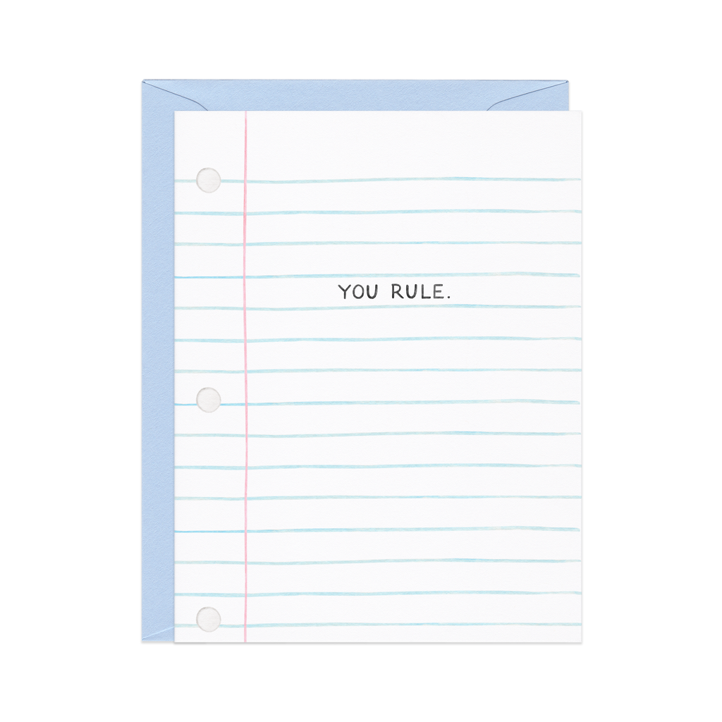 Amy Zhang - You Rule Notebook Paper - Teacher Appreciation Card