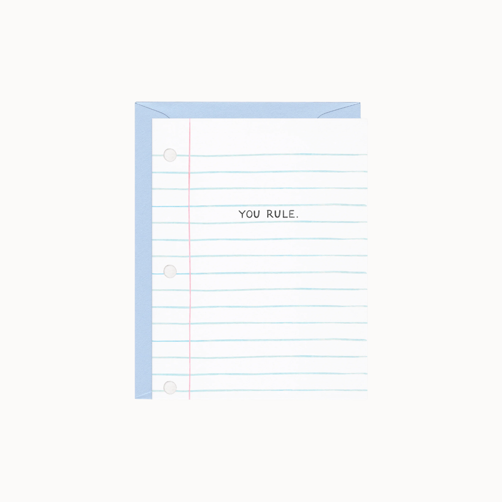 Amy Zhang - You Rule Notebook Paper - Teacher Appreciation Card