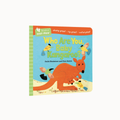 A children's board book titled "Who Are You, Baby Kangaroo?" by Stella Blackstone and Clare Beaton. The cover features a bright blue background with an orange kangaroo, small birds, and a green-and-white striped spine border, photographed on a plain white background.