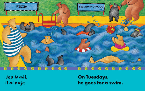 Bear About Town (Bilingual Haitian Creole & English)