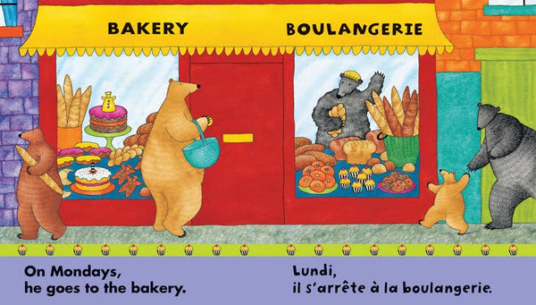 Barefoot Books - Bear about Town / Ours en ville Bilingual French - Paperback