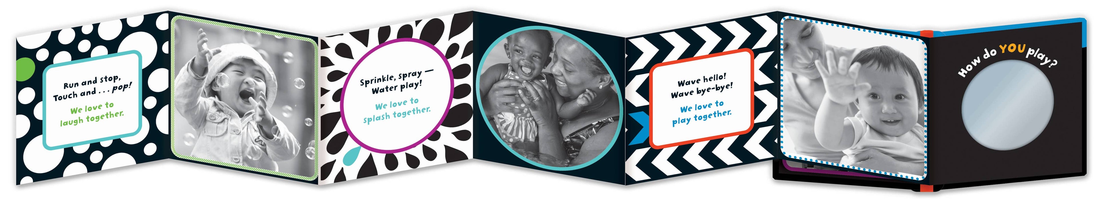 Children's photo album with multiple pages showing photos and text.