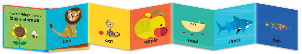 Children's book with colorful illustrations of animals and objects