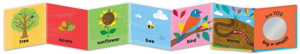 Children's board book with colorful illustrations of nature-themed objects