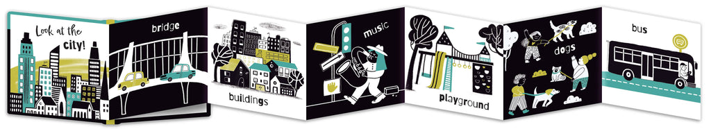 Set of three children's books with black and white illustrations on a white background