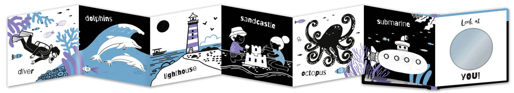 Fold out children's book with ocean theme