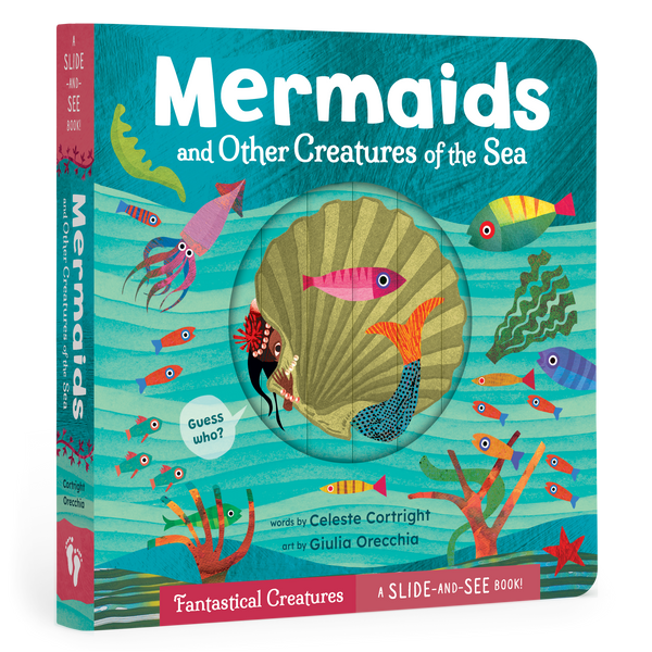 Book cover of 'Mermaids and Other Creatures of the Sea' with colorful illustrations of sea creatures.