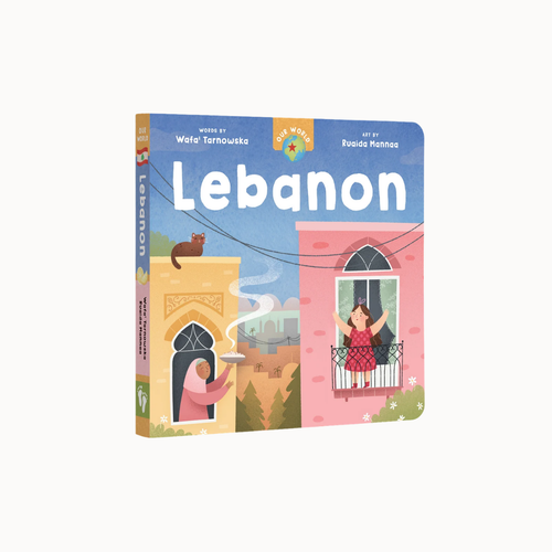 A children's hardcover book titled "Lebanon" by Water Ternowska and Rapala-Mañea, featuring colorful illustrated scenes of Lebanese architecture and people on the cover, shown against a plain off-white background.