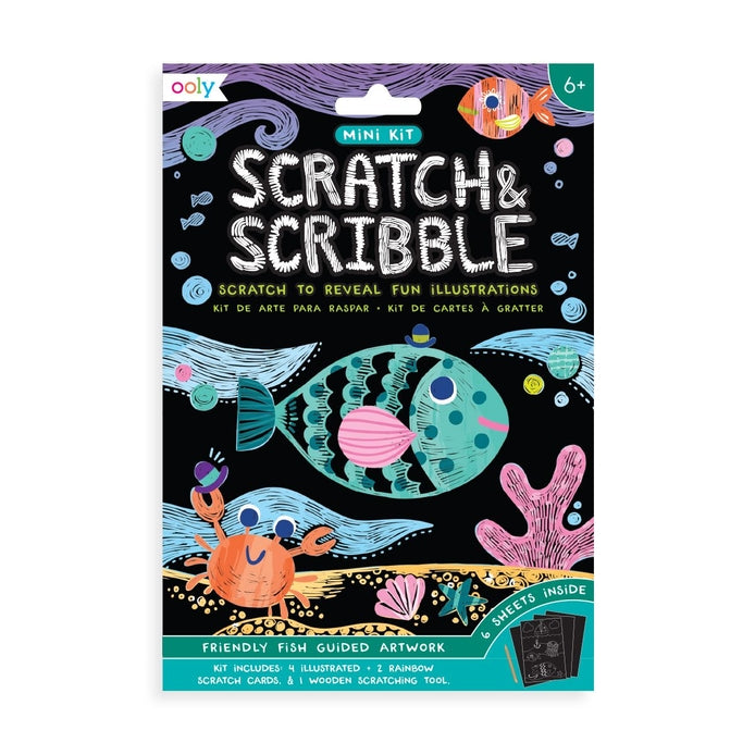 OOLY - Mini Scratch & Scribble Art Kit: Friendly Fish